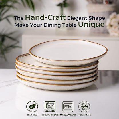 AmorArc Ceramic Plates Set of 6, 8.5 Inch Stoneware Small Dinner Plates Set | - Image 3