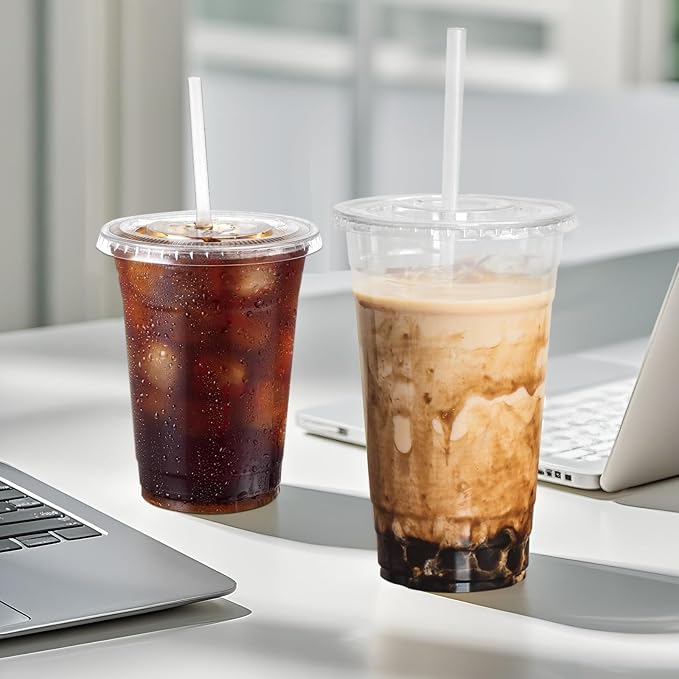 25 Pack 16oz Leak-Proof Clear Plastic Cups - Image 9
