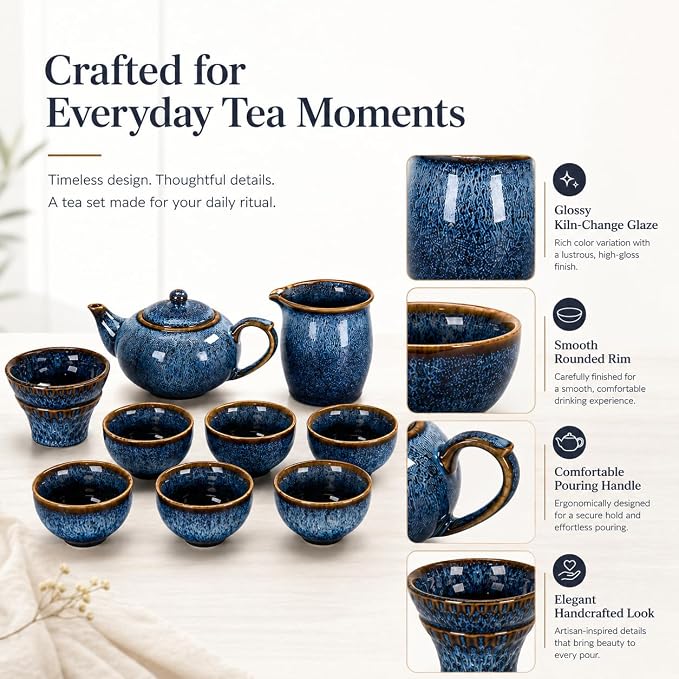9-Piece Chinese Tea Set, Gongfu Tea Sets - Image 3