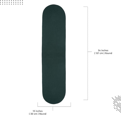 Encasa XO Dining Table Runner, Handmade Ribbed Cotton 12"x54" Dark Green | 100% - Image 6