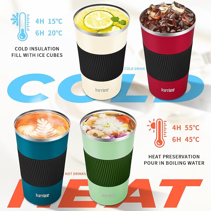 KETIEE 12oz Travel Mug: Vacuum Insulated Coffee Cup - Image 2