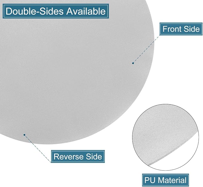 uxcell Round Faux Leather Coasters 4 Inch, Drink Coasters Suit - Image 3