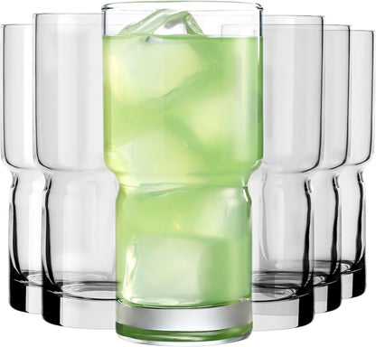 Libbey Newton Tumbler Drinking Glasses, Tall Drinking Glasses Set of 6 by Libbey