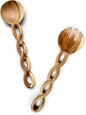 Salt & York 13-Inch Acacia Wood Salad Servers, 2-Piece Handcrafted Wooden Fork by SaltYork
