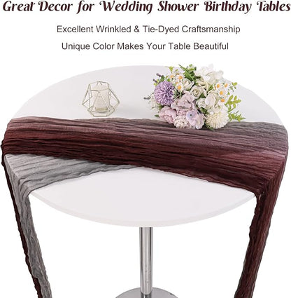 10Ft Cheesecloth Table Runner Boho Gauze Rustic Tie-Dye Long Vintage Romantic - Image 7