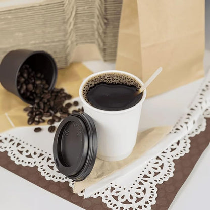 Karat 8 oz Double-Wall Insulated Coffee Cup White Disposable Paper Hot Cup - Image 5