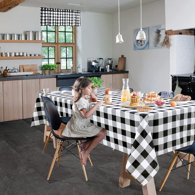 Buffalo Plaid Tablecloth, 2 Pack, 54 x 80 inch, Stain and Wrinkle Resistant - Image 2
