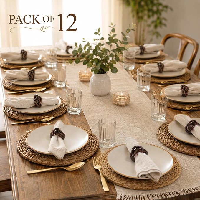 ALPHA Living HOME Wooden Napkin Rings Set of 12 - Image 6