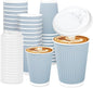 Whaline 100 Pcs Light Blue Disposable Coffee Cups by Whaline