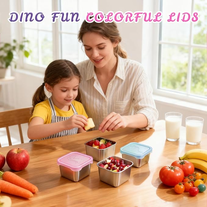 6-Pack Small Stainless Steel Snack Containers - Image 2