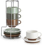 Sweese 2.5 Ounce Espresso Cups Set of 4, Porcelain Stackable Coffee Cups by Sweese