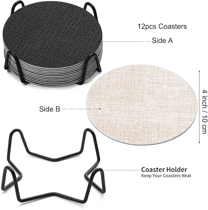 Faux Leather Drink Coasters - Image 9