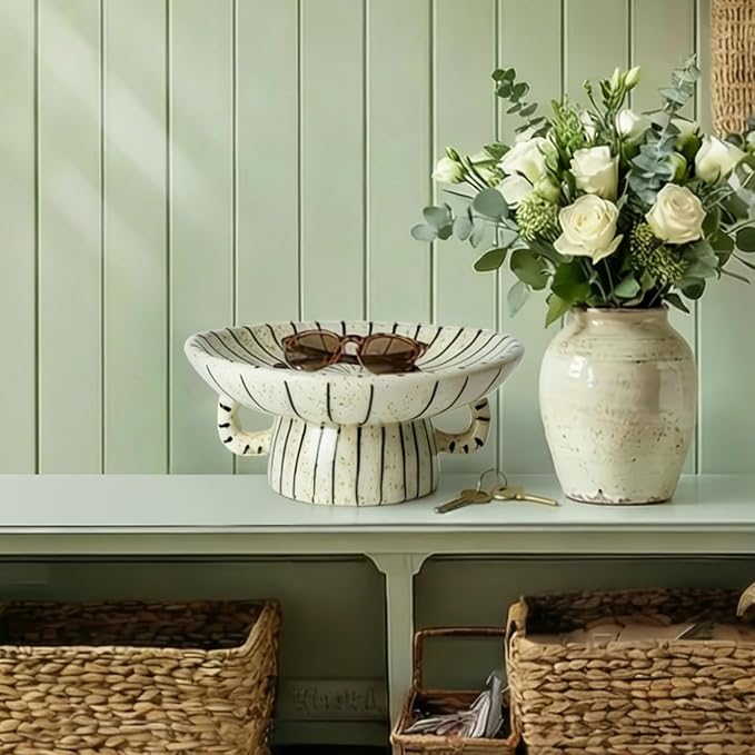 DOWAN 10.5'' Large Decorative Bowls, Handcrafted Ceramic Bowls - Image 5