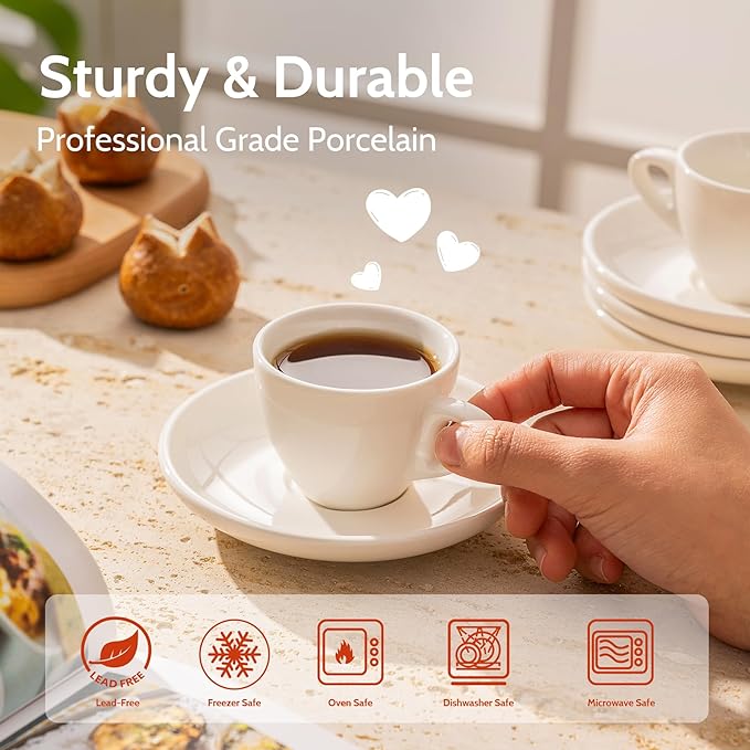 Sweese 4oz Porcelain Espresso Cups - Image 4