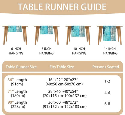 Teal Grey Table Runners Modern Art Farmhouse Linen Table Runners Dresser - Image 5