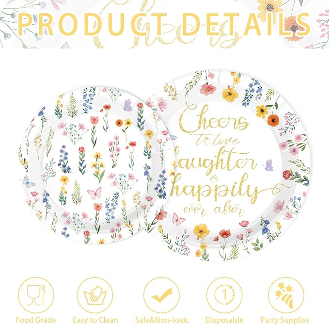 250Pcs Wildflower Bridal Shower Supplies - Image 5