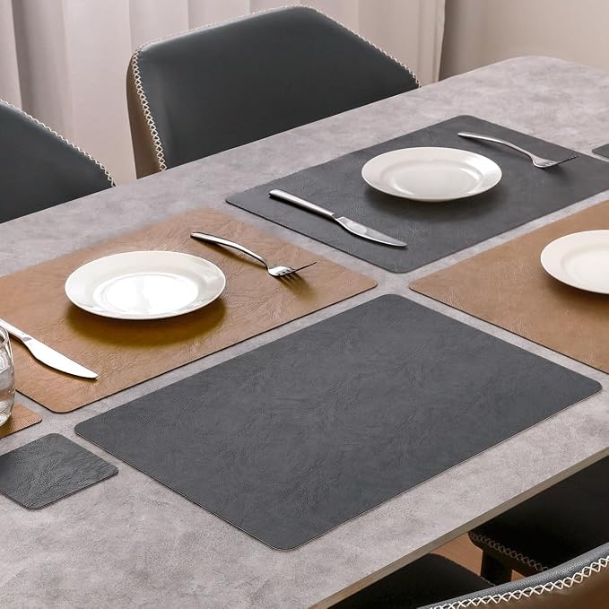Vinyl Placemats Set of 4, Dual Sided Place Mats - Image 3