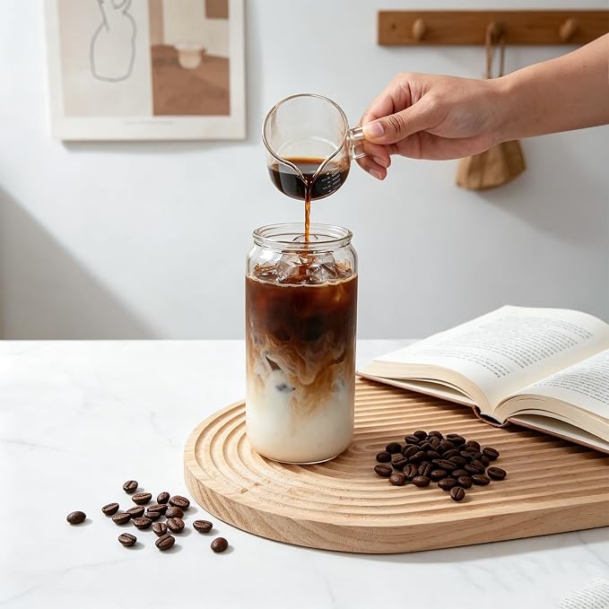 BCnmviku 2 PACK Espresso Glass Measuring Cup Triple Pitcher Milk Cup 75ML - Image 8