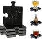 Marble Coasters Set of 4, Aturalux 3" Black Stone Coasters by Unknown