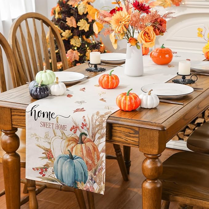 Siilues 220 GSM Fall Table Runner 13x120 Inch Home Party Decor | Watercolor - Image 4
