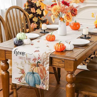 Siilues 220 GSM Fall Table Runner 13x120 Inch Home Party Decor | Watercolor - Image 4