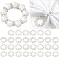30Pcs Pearl Napkin Rings, Imitation Pearl Ring Napkin Wedding Beaded White | by Unknown