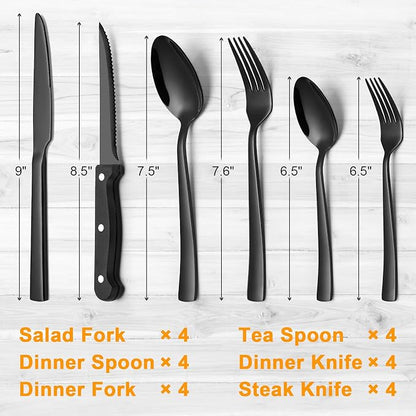 CEKEE 24 Piece Silverware Set for 4 - Image 6