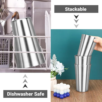 Stainless Steel Cups, 16 oz Insulated Tumbler, 4 Pack Double Wall Unbreakable - Image 5