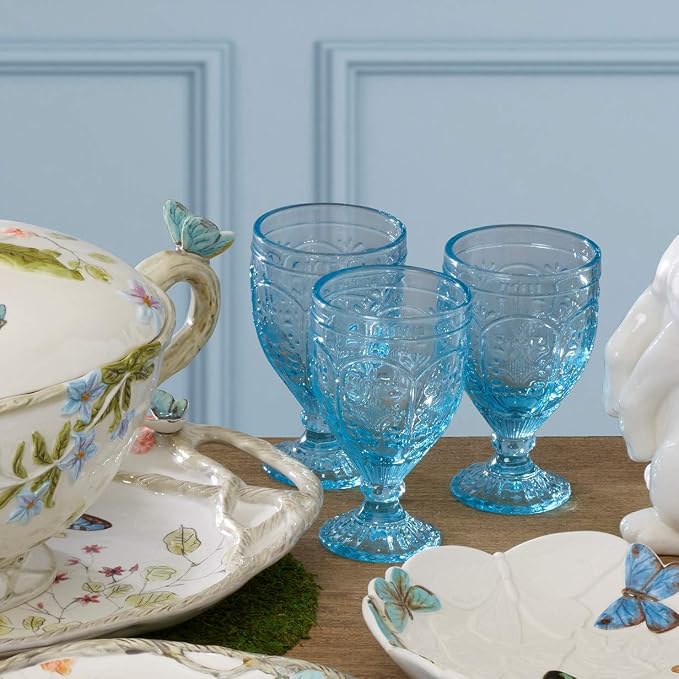 Fitz and Floyd Trestle Goblet Aqua Set of 4 - Image 2
