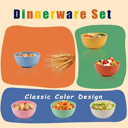 Lazycorner 8 Pcs Wheat Straw Cereal Bowls 26 Oz Wheat Straw Bowls Set Reusable - Image 3
