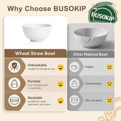 Dessert Bowls 10oz, Unbreakable Wheat Straw Bowls Sets of 8, Mini Plastic Bowls - Image 6