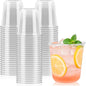 100 x Round Bottom Clear Plastic Cups 12 oz | Disposable Cocktail Cups by Jycnolm