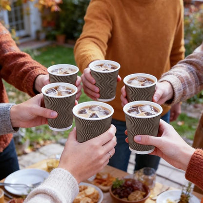 BYSNOW 150 Pack 8 oz Coffee Cups, Insulated Disposable Hot Paper Cups | - Image 5