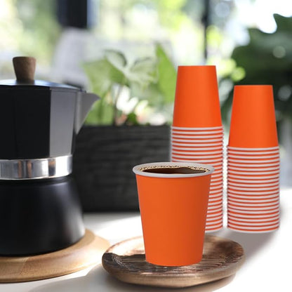 120 Pack 9 oz Disposable Orange Paper Cups - Image 5