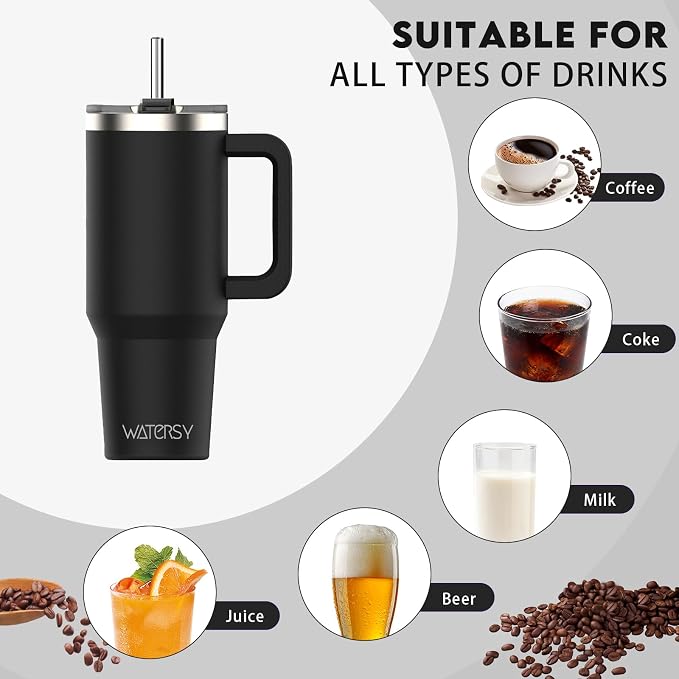 20 oz Tumbler with Handle, Tumbler with Lid and Straw, Double Wall Insulated - Image 6