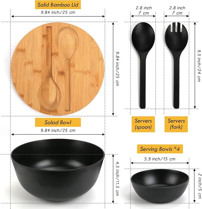 ShineMe Salad Bowls, Large Salad Bowl - Image 3