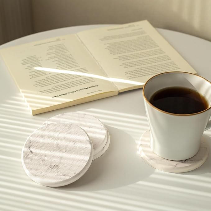 Stone Coasters for Drinks, Quick Absorbent Diatomaceous Earth Coaster - Image 9