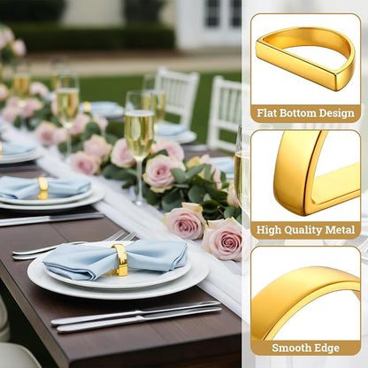 Suream Stainless Steel Napkin Rings, 24 Packs Napkin Ring Holders - Image 3