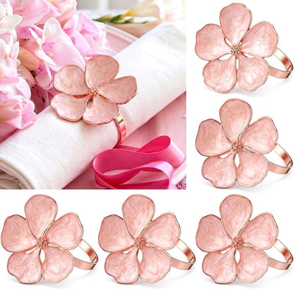 Patelai Set of 6 Rose Gold Napkin Rings Pink Napkin Ring Holders | Decorative by Patelai