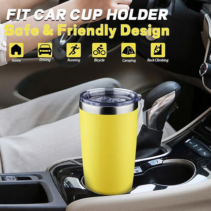 20 oz Tumbler with Lids and Straws, Stainless Steel Insulated Coffee Tumbler - Image 6