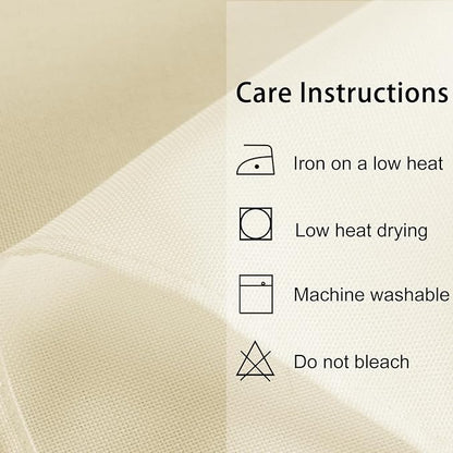 JIUZHEN Faux Linen Farmhouse Tablecloth Rectangular, Wrinkle Stain Resistant Table Cloth Rectangle Table Cover for Kitchen Dining, Champagne, 70 x 108 Inch