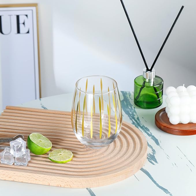 Joeyan Hand Blown Stemless Wine Glasses - Image 7