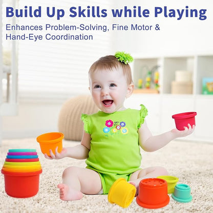 WEEJOYGAM Stacking Cups Baby Toys 6 to 12 months, Nesting Stacking Toys - Image 2