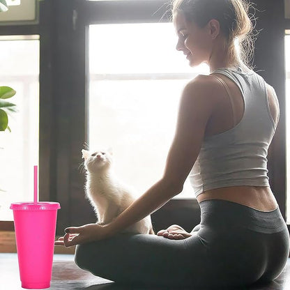 Suertestarry Tumbler with Straw and Lid, Water Bottle Iced Coffee Travel Mug Cup - Image 7