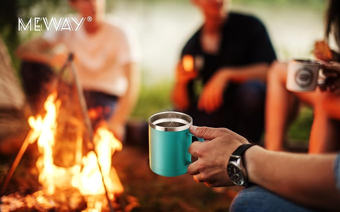 MEWAY 12oz Coffee Mug With Handle 4 Pack Bulk, Stainless Steel Insulated Travel - Image 8