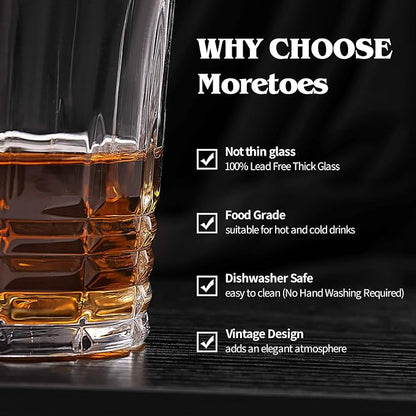 Moretoes Drinking Glasses Set of 12, Mixed Drink Cocktail Glass | 6 Highball - Image 5
