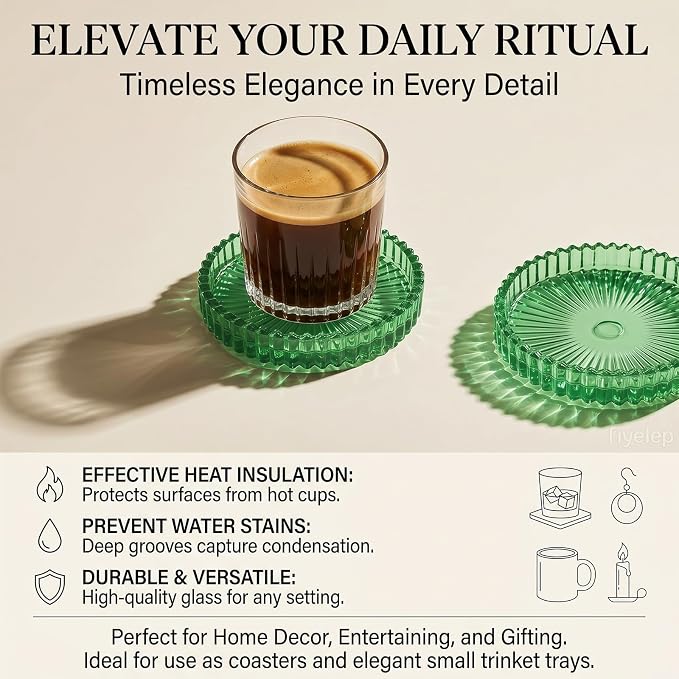 Coasters Set of 6 for Drinks, 3.8 Inch Large Coasters for Coffee Table - Image 3
