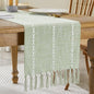Wracra Rustic Linen Table Runner, Sage Green Table Runners 60 inches Long | by Wracra