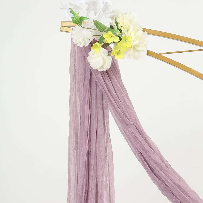 Efavormart 20ft Violet Amethyst Gauze Cheesecloth Wedding Arch Drapery Fabric - Image 9