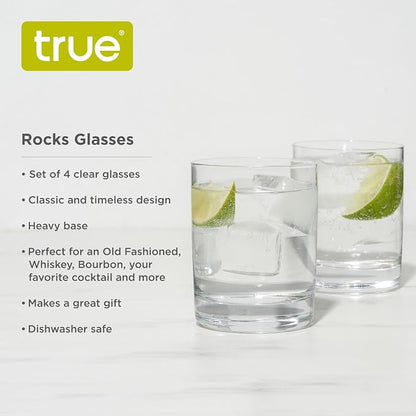 True Rocks Glass, Whiskey Tumblers, Old Fashioned Bourbon Scotch Brandy Rum - Image 2